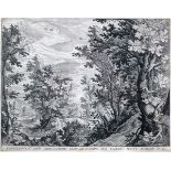 (École flamande) - SADELER, Joannes (1583-1620).- Paysage valloné boisé [d'après Paulus BRIL (1553/