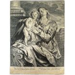 (École flamande) - PONTIUS, Paulus (1603-1658).- Vierge à l'Enfant [d'après Anthony van Dyck (1599-