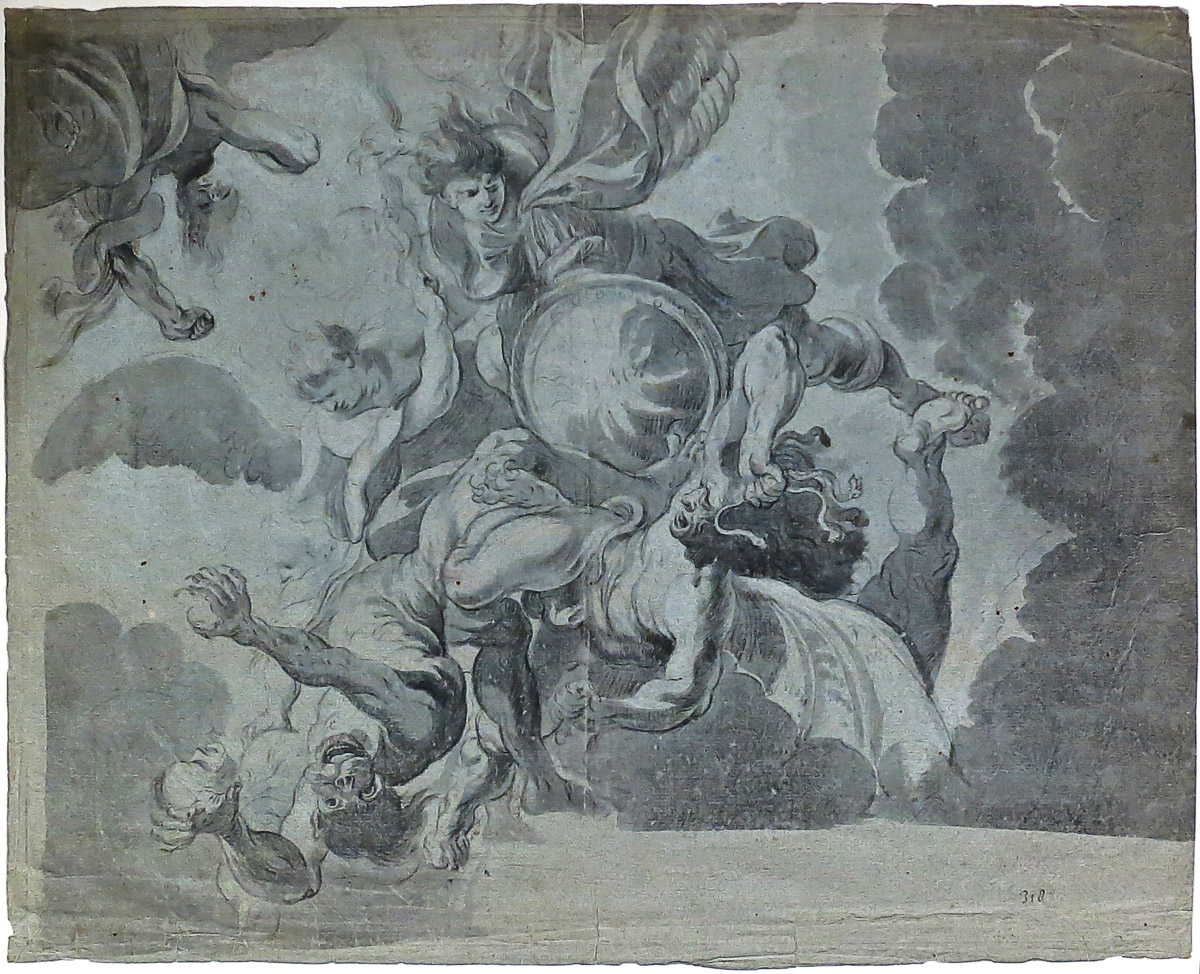 (École flamande) - [Attribué à ou Cercle de VAN THULDEN, Theodoor (1606-1669)].- La Chute des