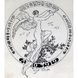 (Ex-libris) - RICHIR, Herman (Bruxelles 1866-1942).- Composition originale pour un ex-libris de l'