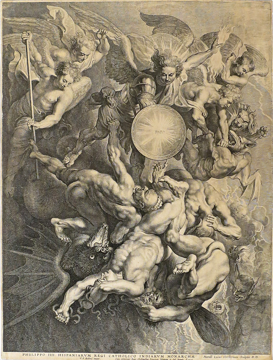 (École flamande) - VORSTERMAN, Lucas (1595-1675).- La Chute des anges rebelles [d'après Pieter-