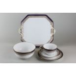 A Copeland Spode china part tea service comprising nine cups, eleven saucers, twelve side plates,