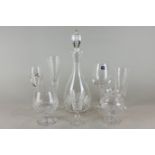 Thomas Webb cut glass drinking glasses including a set of six brandy glasses, Rosenthal wine