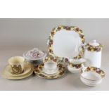 Aynsley china part coffee set including coffee pot, cream jug, sugar bowl, twelve cups, saucers,