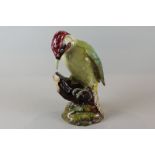 Beswick, a woodpecker on tree stump, 22cm high