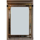 A Regency style gilt framed pier glass with mirror border, 65cm wide by 92cm high