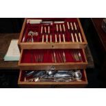 A Mappin and Webb 'classic' pattern plated canteen with six of each, table forks, dessert forks,