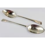A pair of George V silver Old English pattern basting spoons Sheffield 1910, 10oz, 30cm