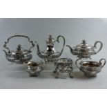 A good five-piece Edwardian silver tea and coffee set, stamped Hancocks and Co Bruton St London,