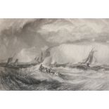 After J M W Turner, The Straits of Dover, 19th century engraving by W Miller, 26cm by 34cm