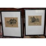 After Marjorie Bates, four early 20th century prints, views of Chester, and another pair of etchings