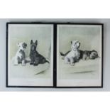 After Cecil Aldin, terriers, The Two Scamps and The Two Friends, a pair of prints, 28cm by 20cm