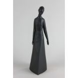 A Royal Doulton figure of a lady, Tranquility HN 2426, in black matt finish, 31.5cm high