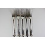 A set of five George III Old English pattern silver table forks, maker Thomas Wilkes Barker,