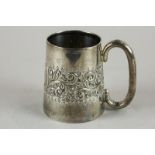 A late Victorian small silver christening mug, maker Henry Williamson Ltd Birmingham 1901, with