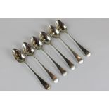 A set of six George III silver Old English pattern teaspoons, maker WS London 1788 (monogrammed),