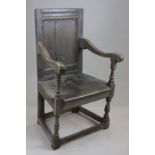 A small 17th century oak wainscot chair (NC)