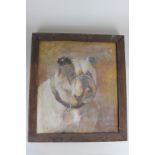 Philip Eustace Stretton 'Old Buck' study of a bulldog, signed and dated 1907, oil on board, 45cm