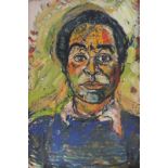 John Bratby (1928-1992), portrait of the comedian Kenny Lynch, oil on canvas, signed, 76cm by 51cm