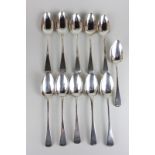 A matched set of six George III Old English pattern tablespoons, maker Eley Fearn & Chawner,