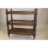 A Victorian three tier mahogany buffet 107cm (NC)