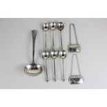 A set of six George V silver coffee spoons with ball finials, maker Page, Keen and Page, London