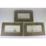 Richard Marks (19th century) coastal shipping and a companion, each initialled RM, watercolours,