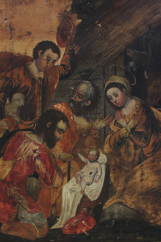 German school, Nativity scene, oil on panel 54cm by 45cm (NC) - Image 2 of 2