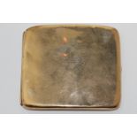 A 9ct gold cigarette case crested and inscribed, 88g gross