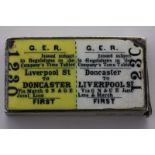 A Victorian silver and enamel 'train ticket' Vesta case by Samson and Mordan, rectangular shape with