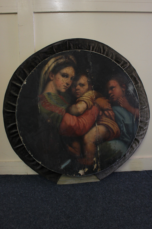 After Murillo, Holy Family, Tondo, oil on canvas laid down on panel, 74cm (NC)