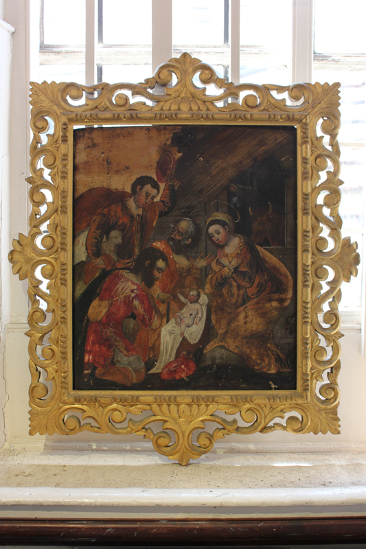 German school, Nativity scene, oil on panel 54cm by 45cm (NC)