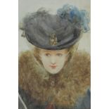 19th century English School A Gzco Rl, portrait of a fashionable young lady, bust length wearing a