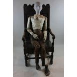 A wooden mannequin, part painted, with articulating limbs (a/f) (NC)