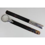 A Victorian silver mounted tortoiseshell paper knife, monogrammed, London 1897, together with an