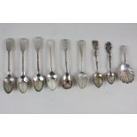 A George V silver caddy spoon, London 1913, together with a pair of Victorian egg spoons and other