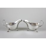 A pair of George V silver sauce boats, maker James Deakin and Sons, Sheffield, 1918, 6.5oz