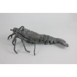 A 19th century Japanese bronze model of a lobster with jointed legs and body, 24cm long, (a/f) (NC)