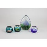 Two limited edition Caithness glass paperweights including Yellow Rose 61/150, and Water lily 87/