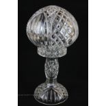 A cut glass table lamp with globular shade, 40cm high