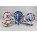 A pair of 19th century Japanese plates together with various other pieces of oriental china (some