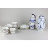 An Aynsley wild Tudor pattern part tea set for six, together with a Waechtersbach oil bottle and a