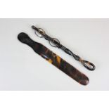 A pair of 19th century tortoiseshell lorgnettes and a tortoiseshell letter opener