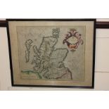 Geradus Mercator, Scotia Regnum, coloured engraved map of Scotland