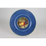 A Royal Worcester cabinet plate, the central design a still life of fruit, signed by W Bee,