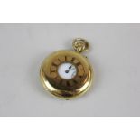 An 18ct gold half hunter cased pocket watch the dial and movement signed Donne & Sons, Cornhill,