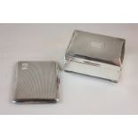 A George VI silver cigarette case (monogrammed) together with an Art Deco silver cigarette box (a/