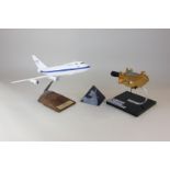A model of esa Ulysses, Scale 1:20, a Ulysses blue perspex paperweight and a model of Sofia