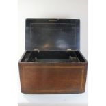 A large Victorian musical box with 27cm cylinder and bellows in rosewood case (damaged),55cm (NC)