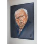 T Tyler, portrait of Sir Patrick Moore, oil on canvas, 70cm by 50cm, (SPM)